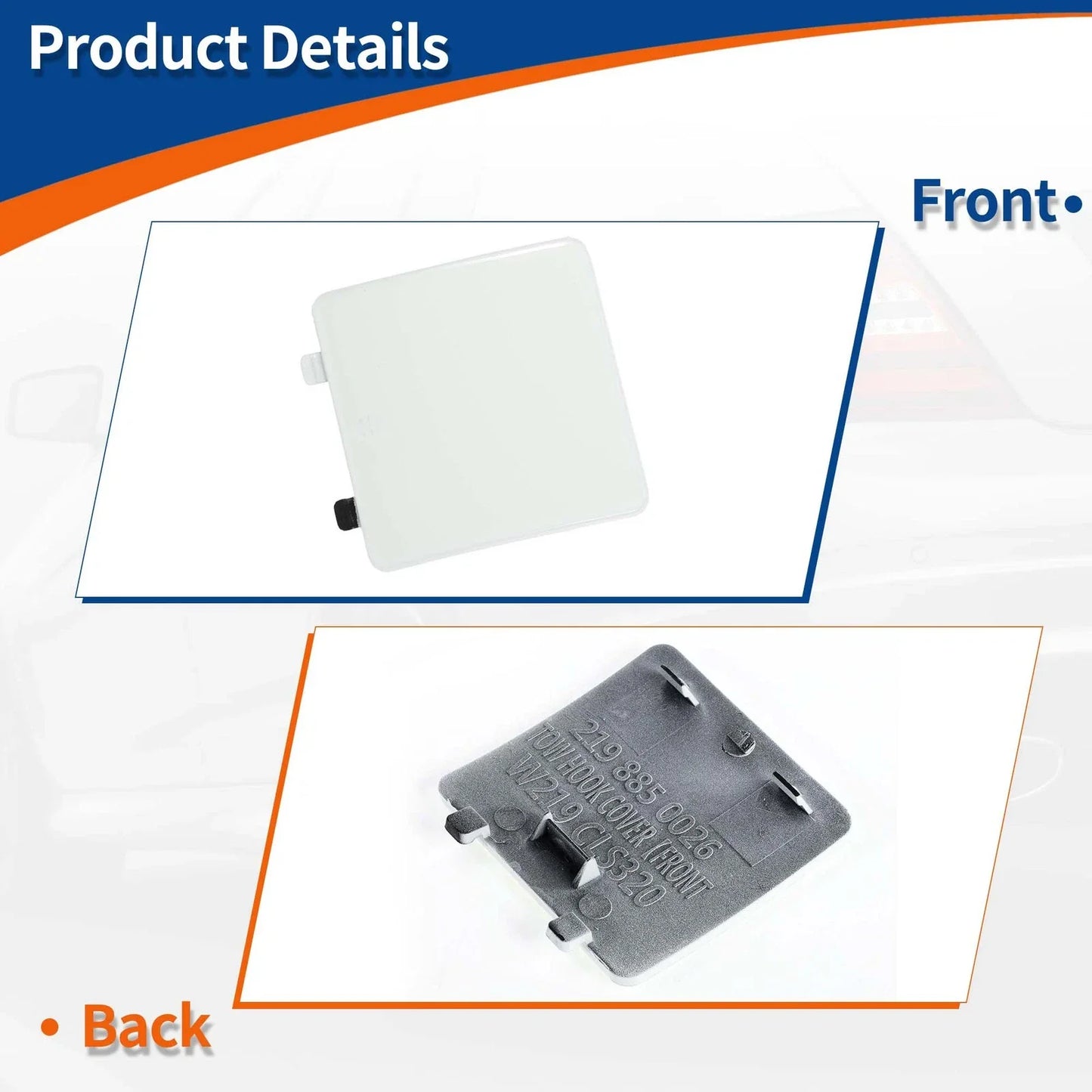 Front Bumper Tow Hook Cover for Mercedes-Benz (2010-2015) - White