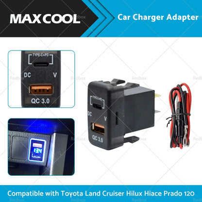 Car Charger Adapter for Toyota Land Cruiser Prado 120 (2003-2009)