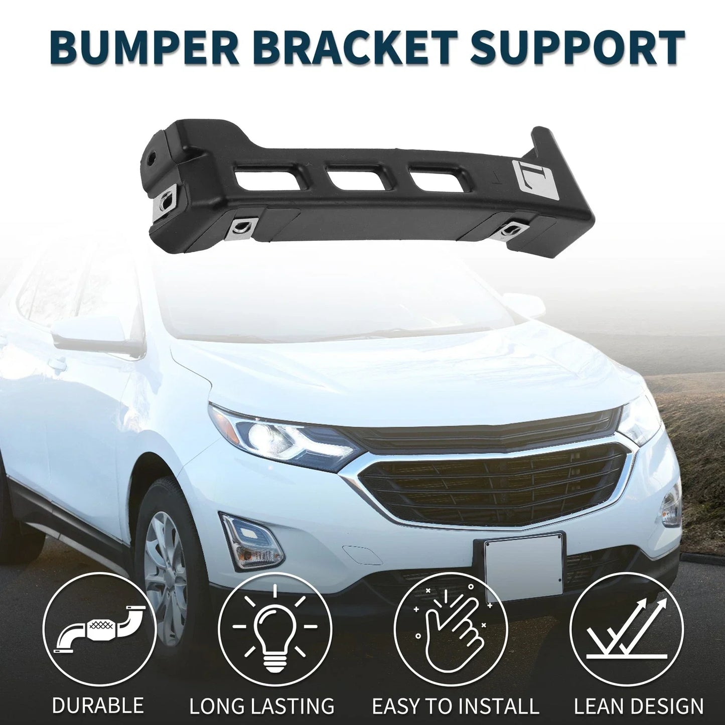 Left Front Bumper Retainer Bracket for Chevrolet Equinox (2018-2022)