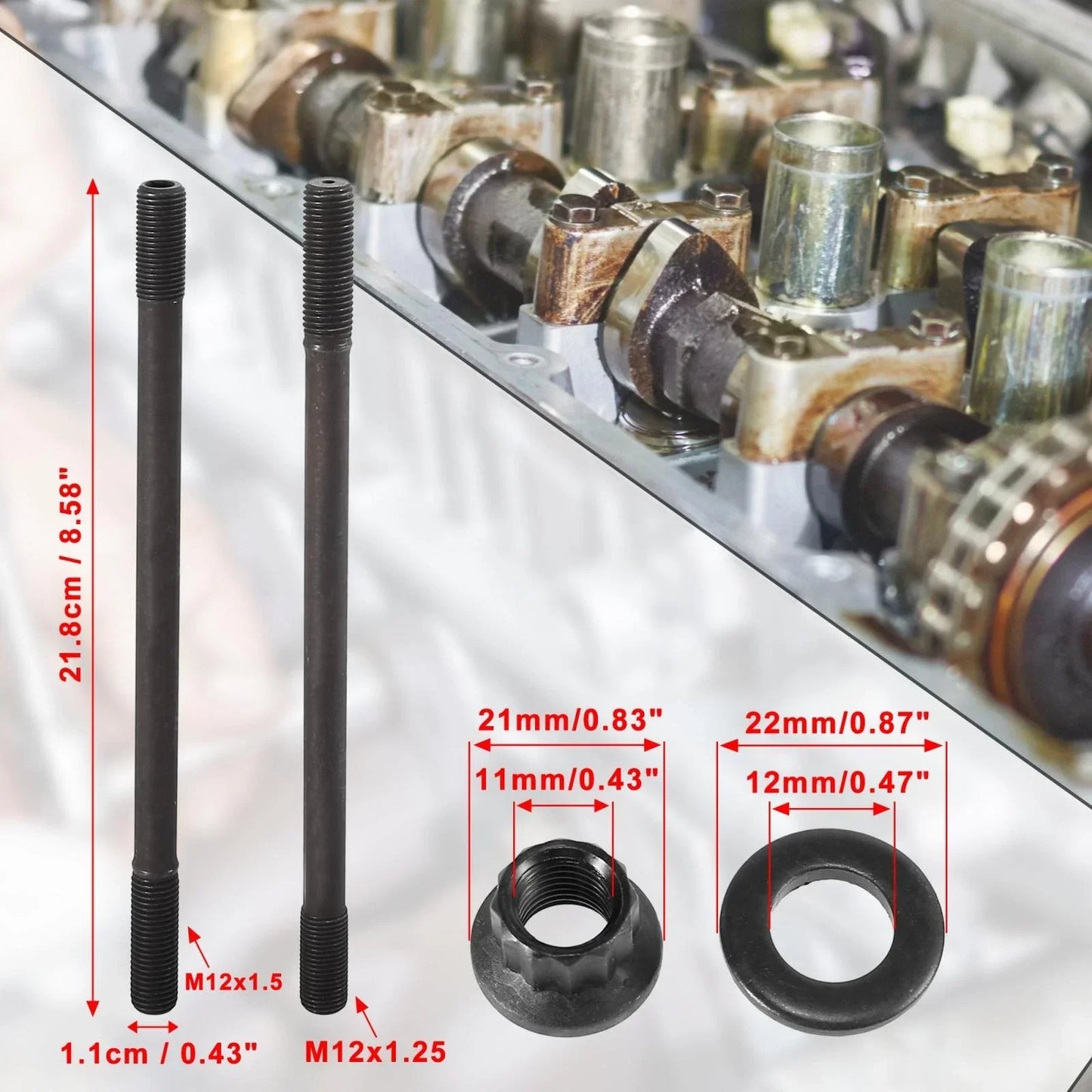 Cylinder Head Stud Kit for Honda Prelude 2.2L H22 H22A4 H23A H23A1 VTEC (1992-2001)