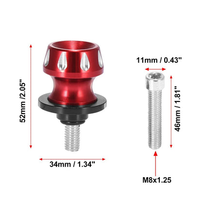 2 x M8x1.25 Red Motorcycle Swing Arm Spools for Honda & Suzuki