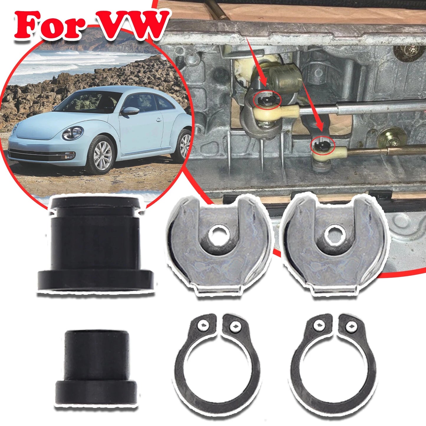 5 Speed Shifter Cable End Bushing Repair Kit for VW Golf MK4 MK5 MK6 (UK) (1999–2009)