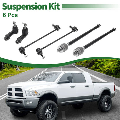 6 Pcs Front Suspension Kit Tie Rod Ends Sway Bar Link for Dodge Dart (2013-2016)