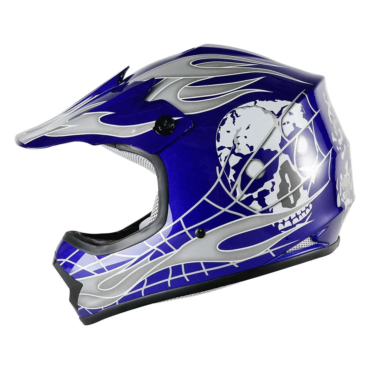 Youth ATV Helmet Goggles Gloves for Kids Motocross Dirt Bike Skull DOT US