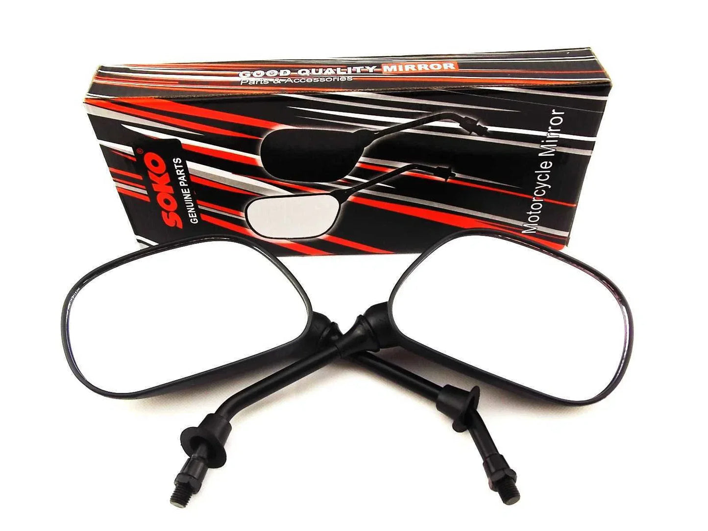 Black Oval Soko Rear View Mirrors for Kawasaki Z500 (1979-1980)