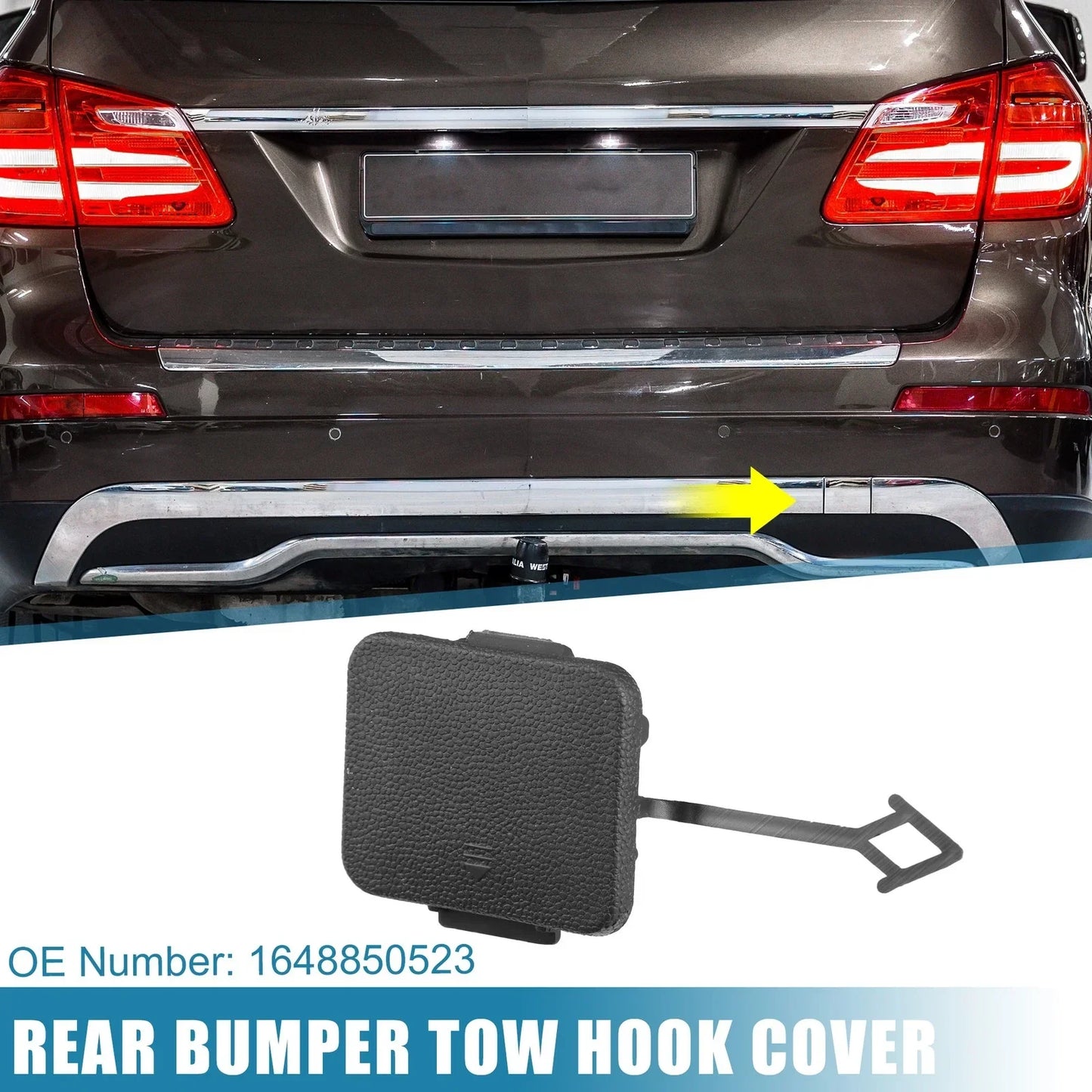 Rear Bumper Tow Hook Cover for Mercedes-Benz (2006-2011) Black