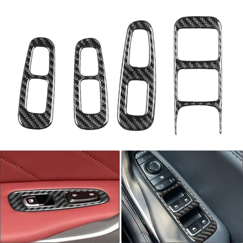 Window Lift Switch Cover Trim for Kia Stinger (2018-2023) Black RHD