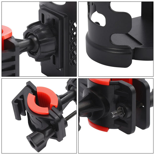 Adjustable Motorcycle Handlebar Drink Cup Holder Mount for ATV Bike Black