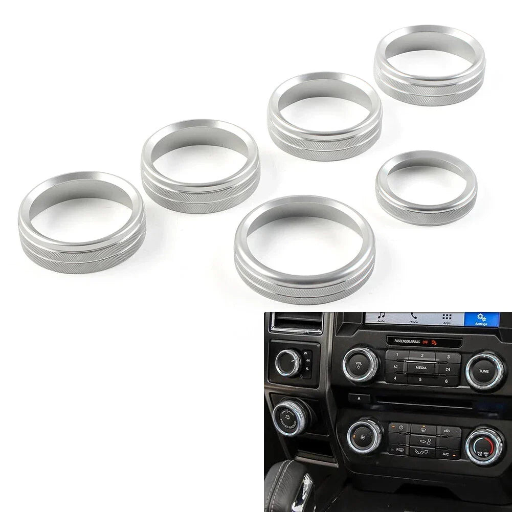 Air Conditioner Switch Knob Trim for Ford F150 XLT (2015-2020) Silver
