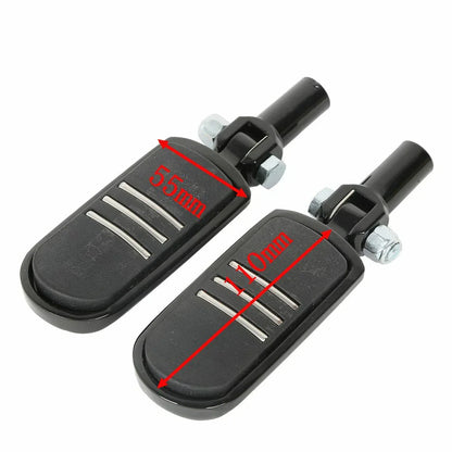 Black Passenger Footpegs Mounts for Harley Heritage Softail Fatboy (2000-2006)