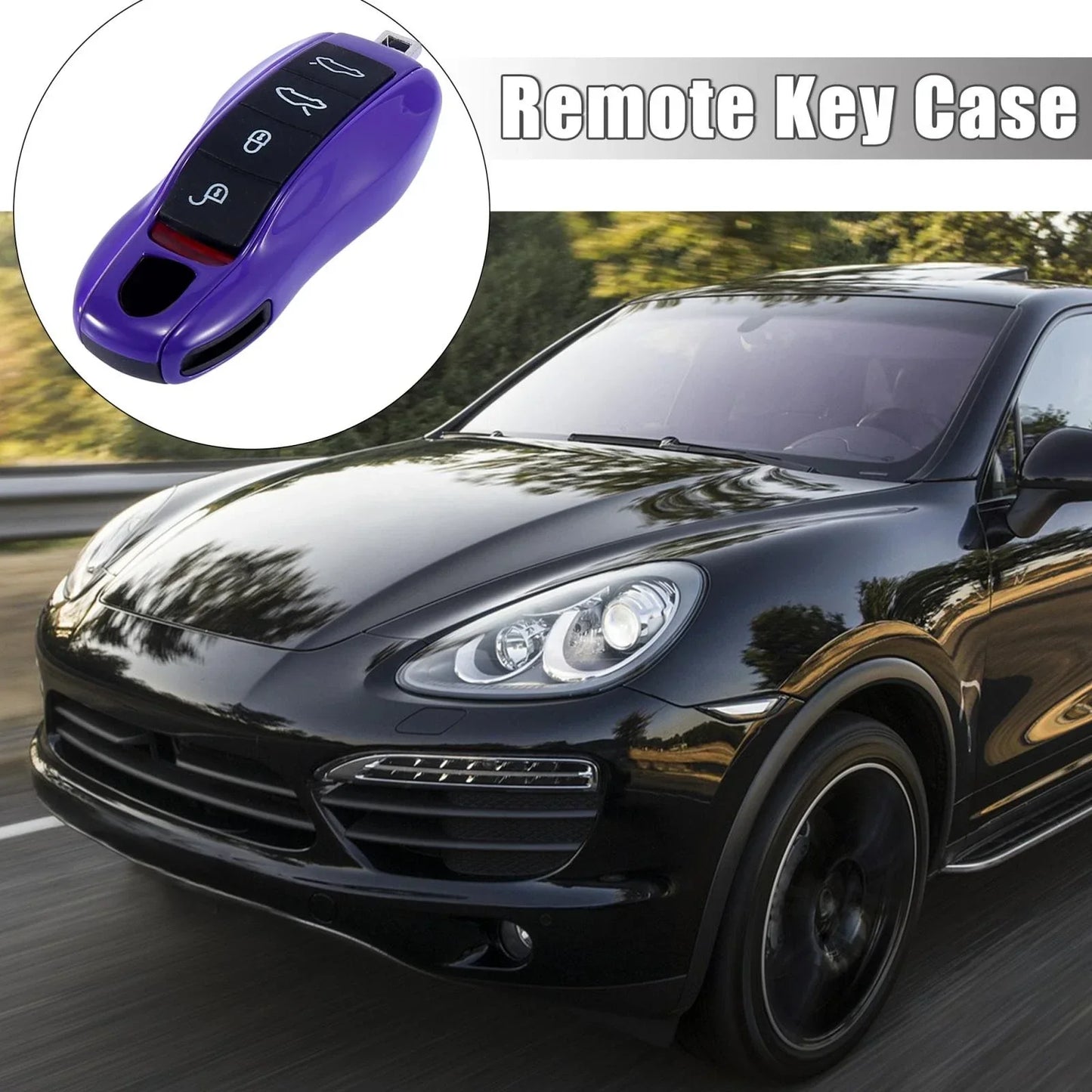 Purple Car Remote Key Cover Fob Case for Porsche Cayenne, Panamera (2003-2023)