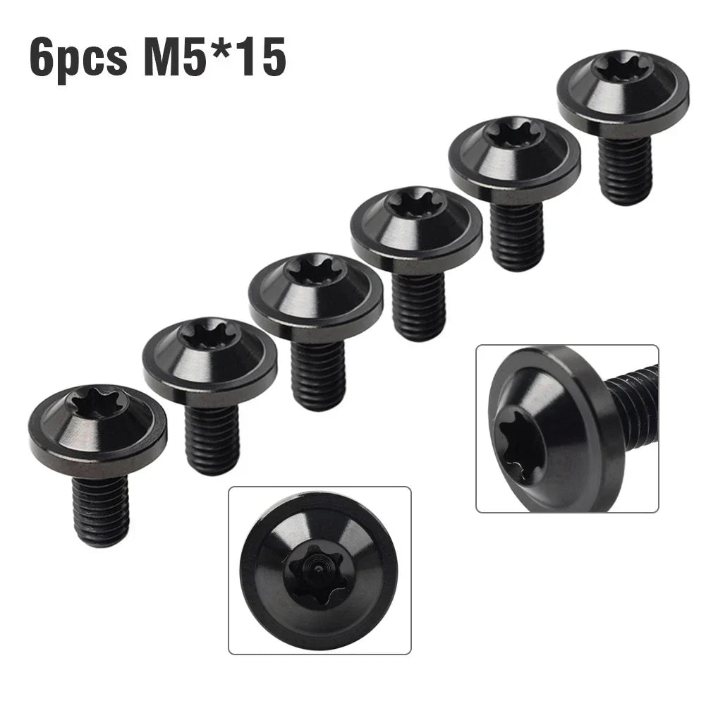 6 x Universal Titanium M5x15mm Torx Head Bolts for Bike Motor