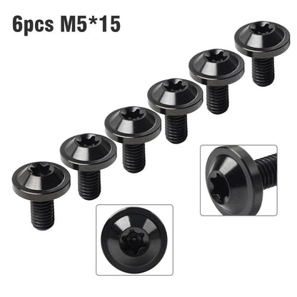6 x Universal Titanium M5x15mm Torx Head Bolts for Bike Motor