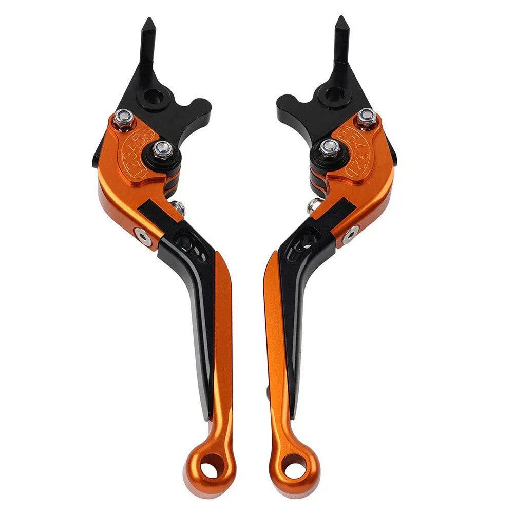Orange Extendable Brake Clutch Levers for Kawasaki Z1000 ZX6R (2007-2018)