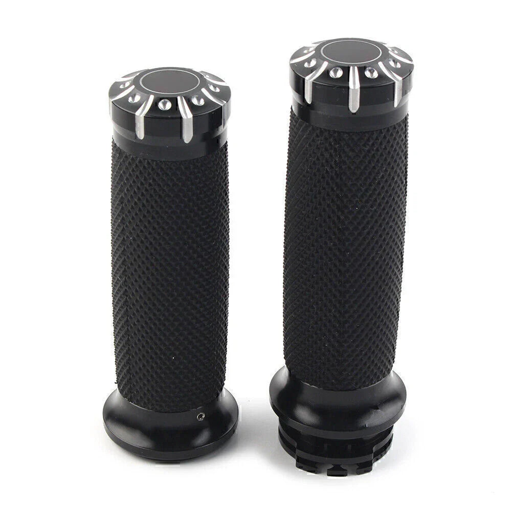 1" Black Handlebar Grips  for Harley Dyna Sportster XL883 1200 Softail (2004-2023)