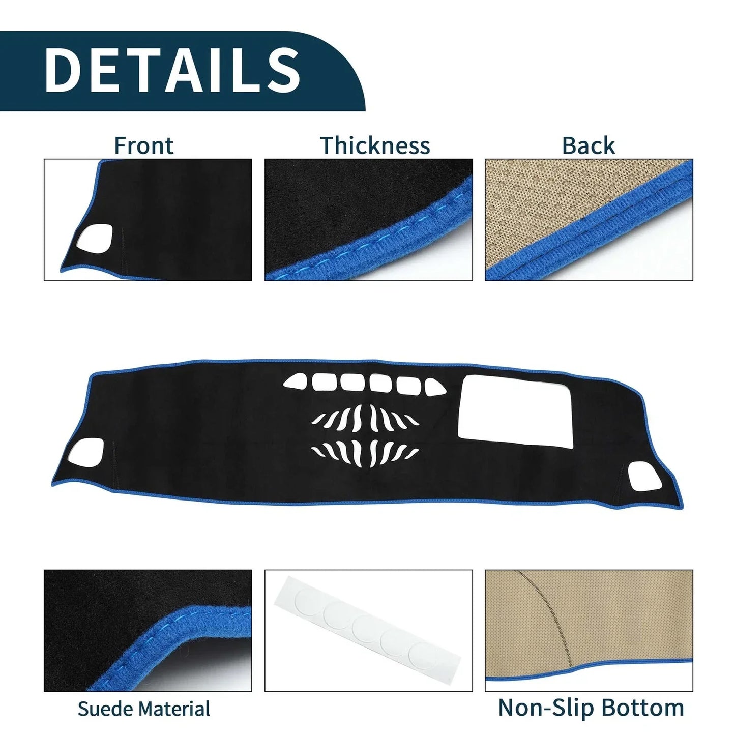 Dashboard Cover Mat for Mercedes-Benz GLB X247 Class (2020-2022) Black Blue