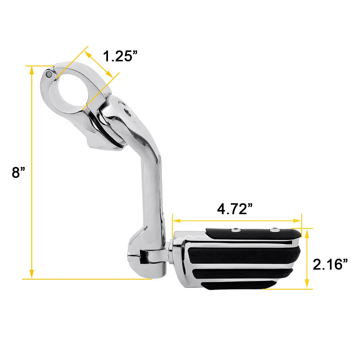 1 1/4" Long Angled Mount Highway Foot Pegs for Harley Touring Softail Sportster