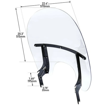 Clear Windscreen Windshield for Harley Road King FLHR (1994-2025)