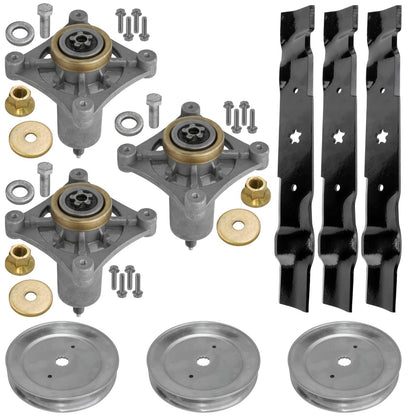 Deck Spindle Blade Belt Pulley Rebuild Kit for Husqvarna GTH26K (54 inch)