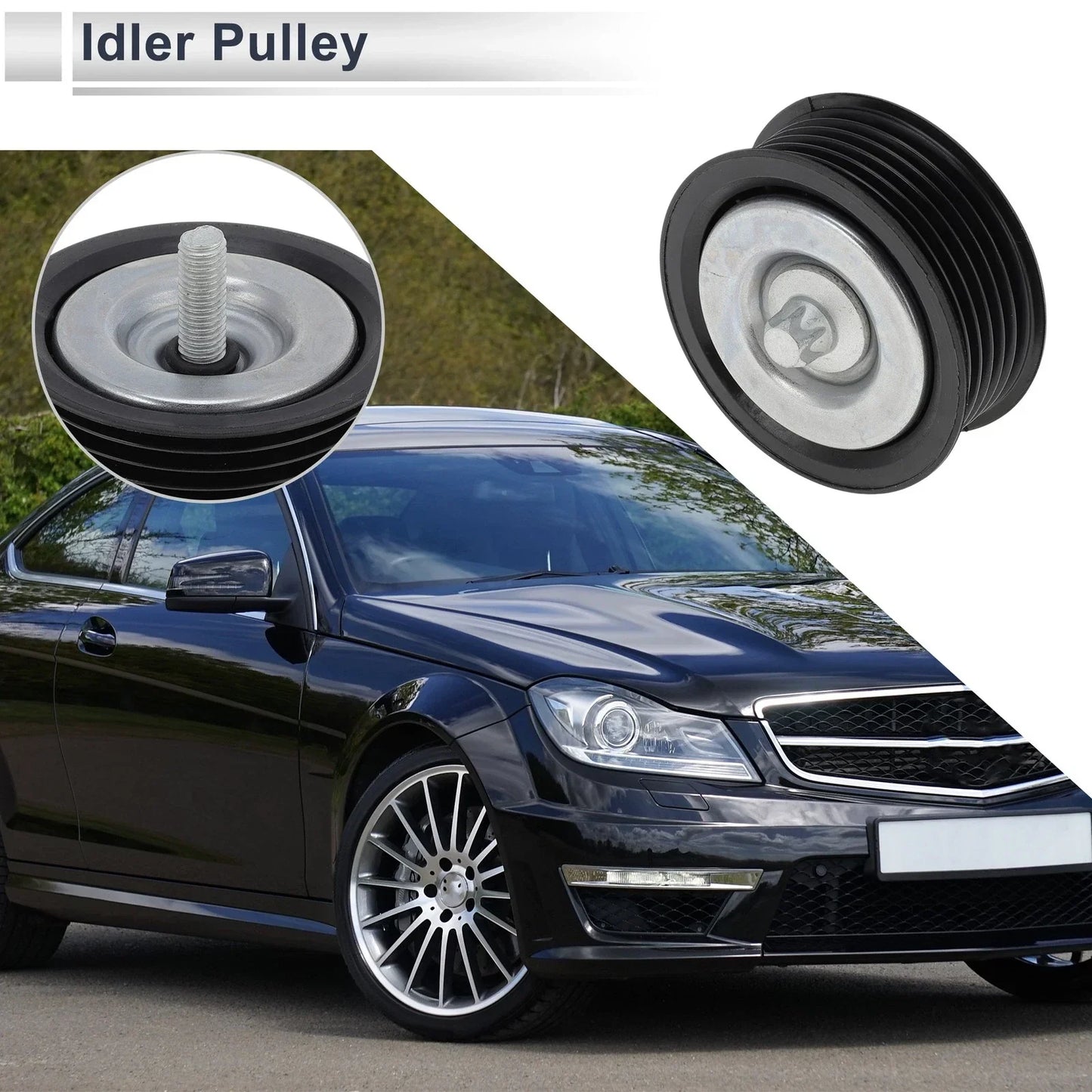 Drive Belt Idler Pulley for Mercedes-Benz Sprinter (2014-2022) Black