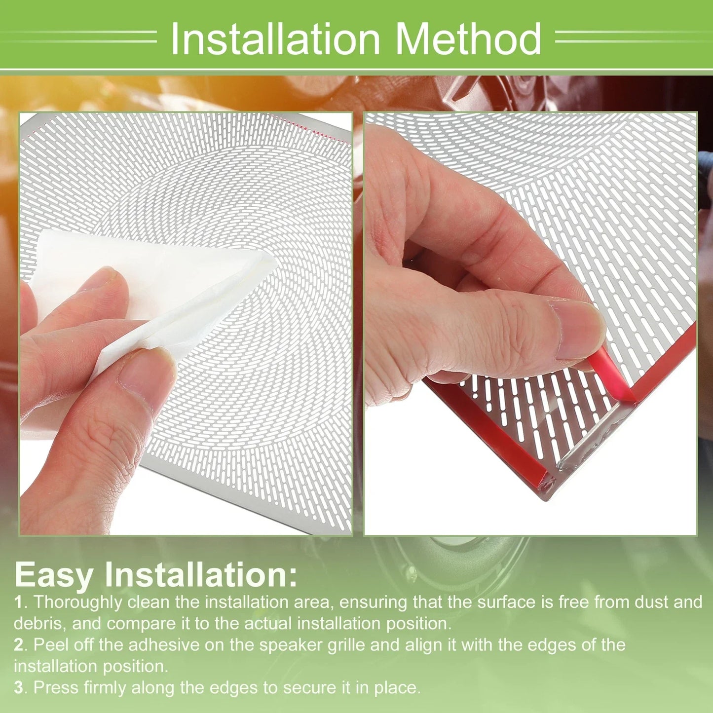 Dashboard Speaker Frame Cover Trim for Mercedes Benz GLC (2023) Silver Tone