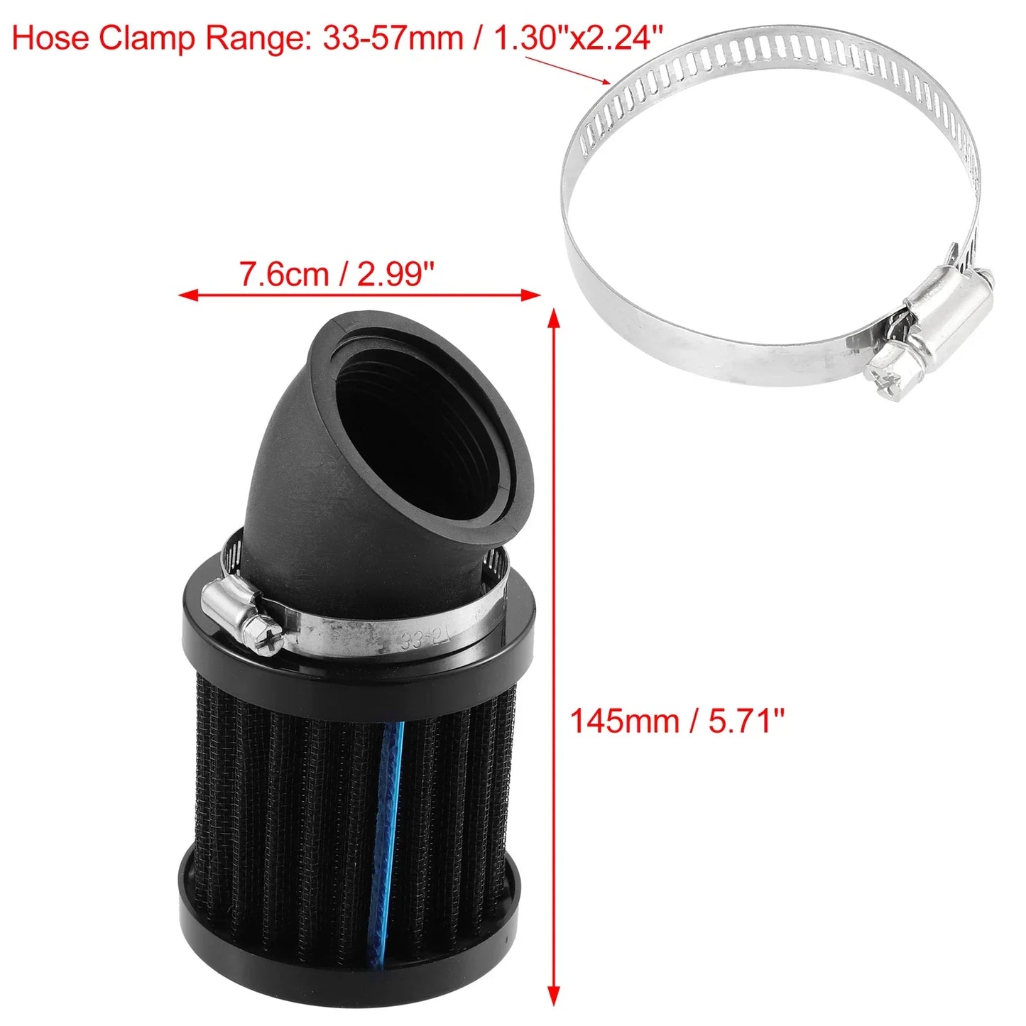 Universal 28mm-48mm Air Filters for Honda Motorcycle - Black