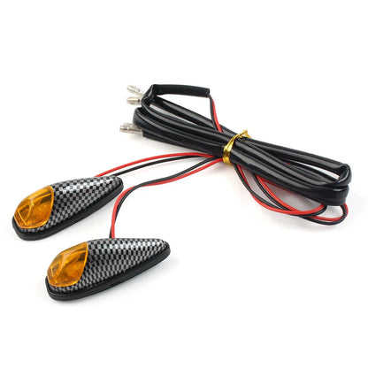 12V Yellow Motorcycle Turn Signal Indicator Blinker Lamps Mini