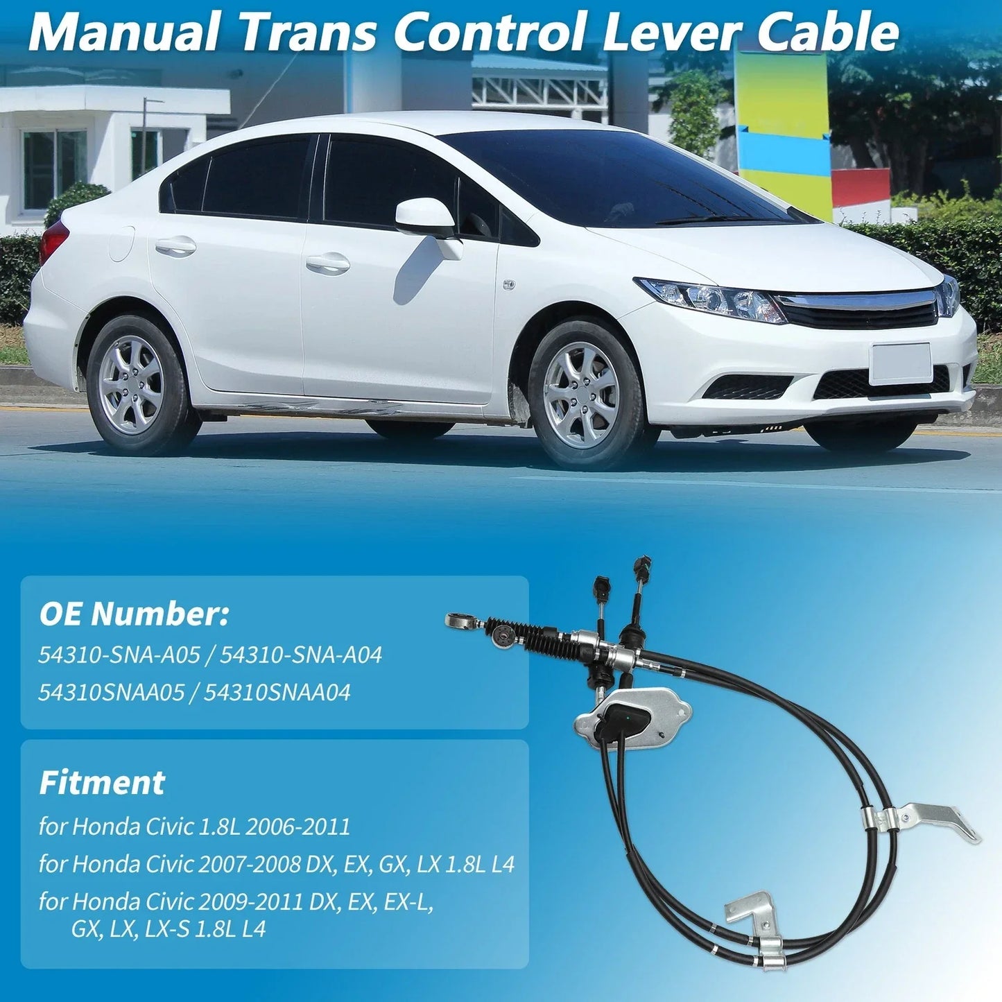 Manual Transmission Gear Shifter Cable for Honda Civic (2006-2011)