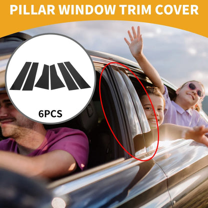 6 x Car Pillar Window Trim Covers for Mercedes Benz B-Class (2020-2023) Black