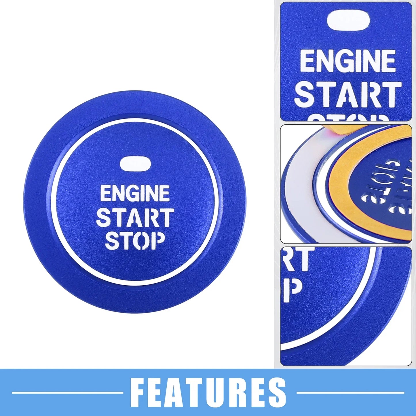 Engine Ignition Button Decal for Hyundai Sonata (2011-2014) - Aluminum Blue