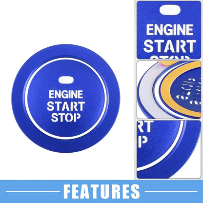 Engine Ignition Button Decal for Hyundai Sonata (2011-2014) - Aluminum Blue