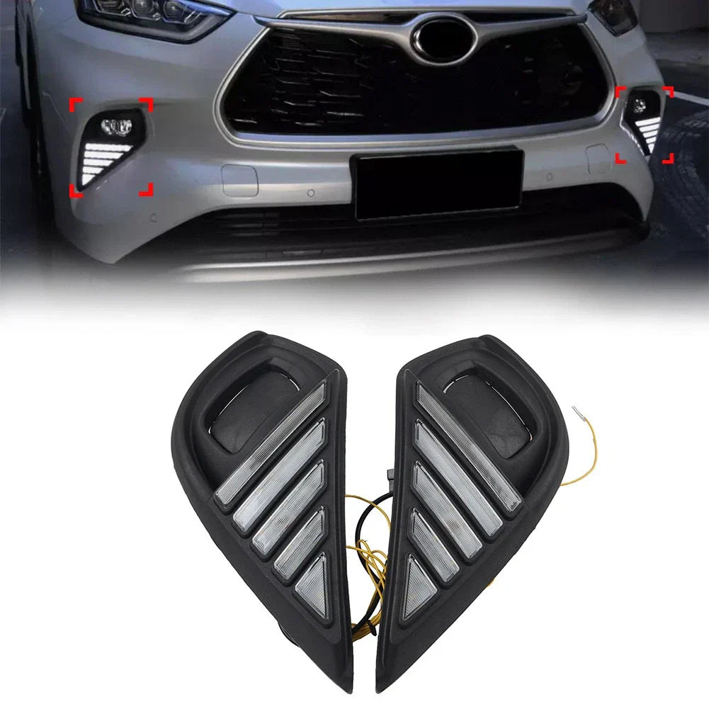 Daytime Running Lights & Turn Signal Fog Lamp for Toyota Highlander (2020-2023)