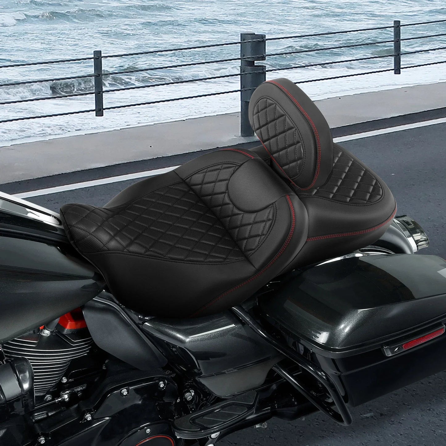 Driver Passenger Seat Backrest for Harley Electra Tri Glide (2009-2023)