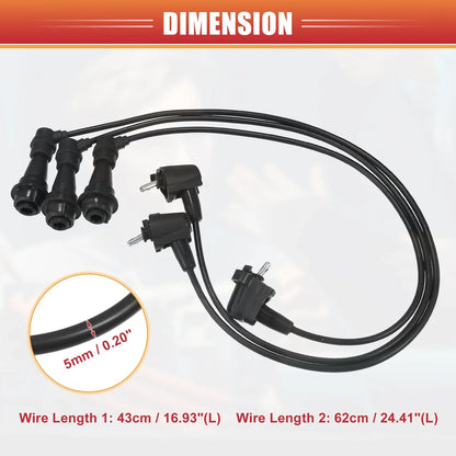 3 x Spark Plug Wire Ignition Coil Cables for Lexus GS300 IS300 (2001-2005)