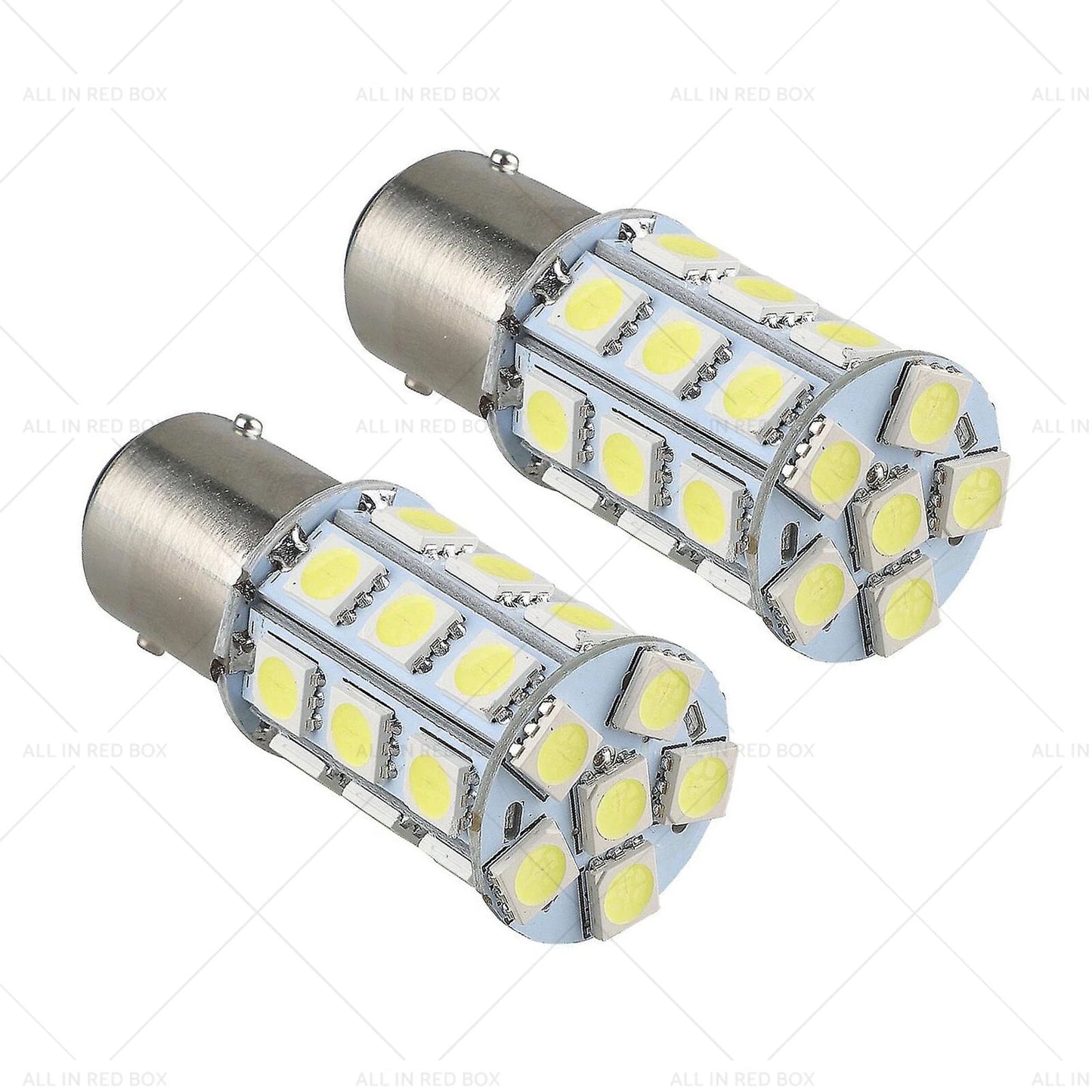 12V BA15D LED White 27 SMD 5050 Indicator Signal Lights for Caravan