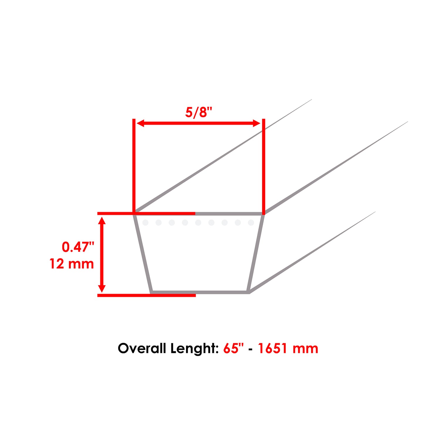 Deck Belt Short Right Replacement 61 inch for Ferris IS 2100Z (2000–2024)