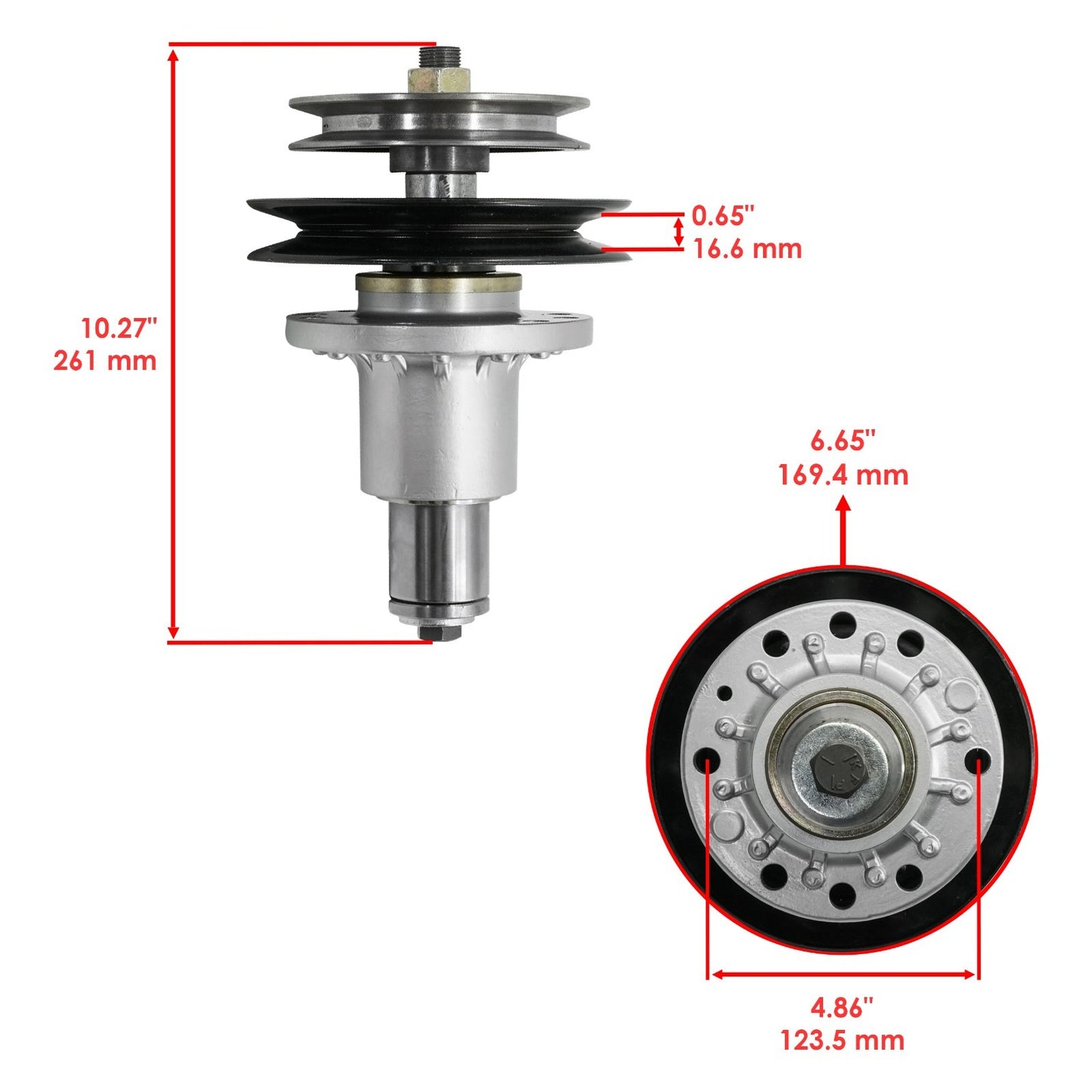 Deck Spindle Assembly with Blade Kit for Exmark TT20KCC TT23KAC (2015–2020)