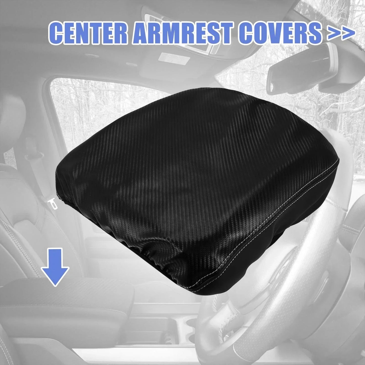 Microfiber Leather Armrest Cover for Dodge Ram 1500 2500 3500 (2019-2021)