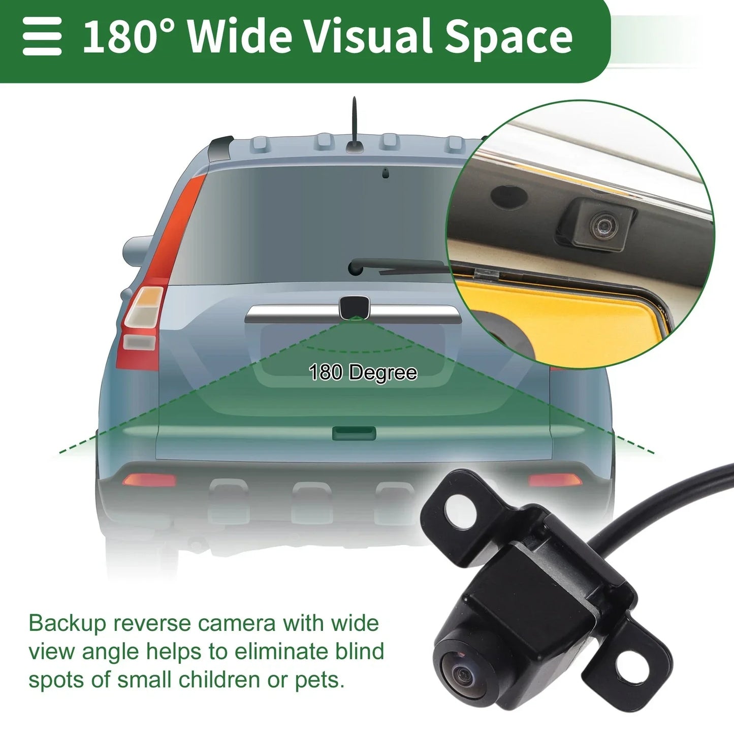 Rear View Camera for Hyundai Veloster 2012-2017 - 120-180 Degree Angle