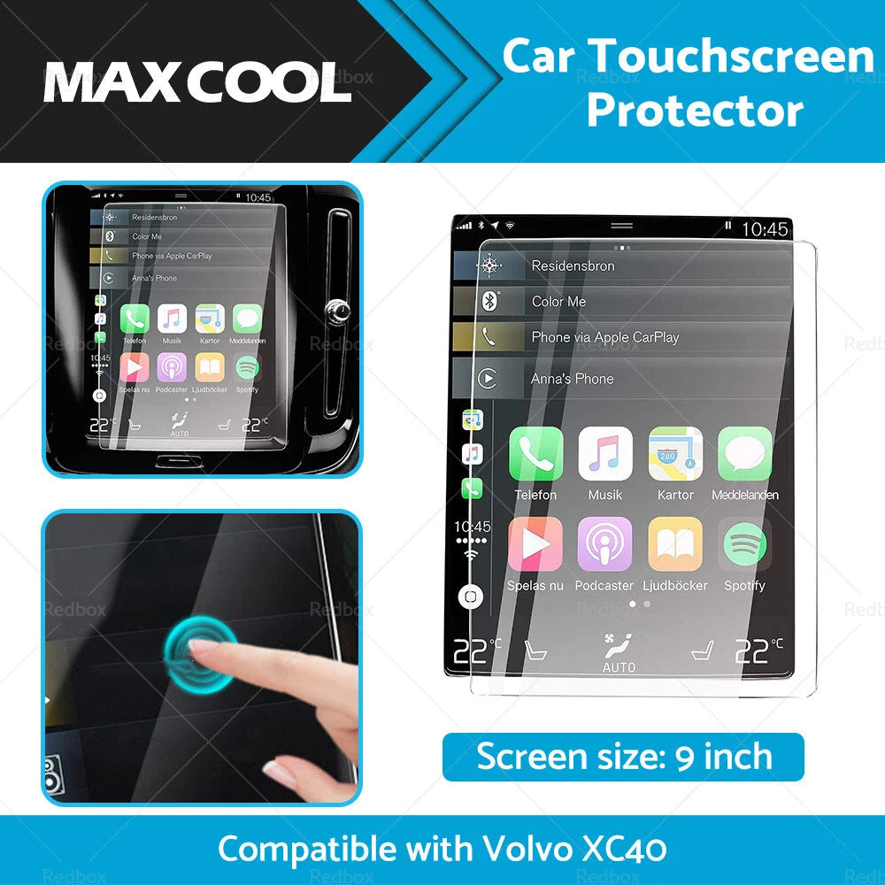 9" Tempered Glass Touchscreen Protector for Volvo XC40 (2018-2022)