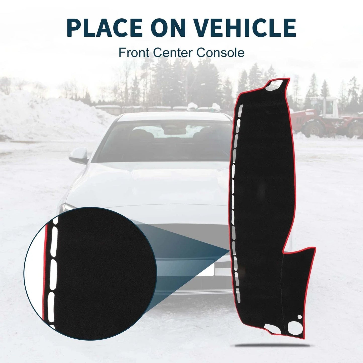 Dashboard Cover Mat for Mercedes Benz S Class W222 2014-2020 Black Red