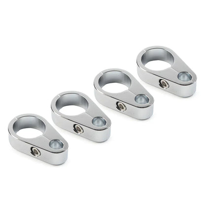 4X Chrome Brake Clutch Cable Wire Clamp Clip for Harley 1" Handlebar