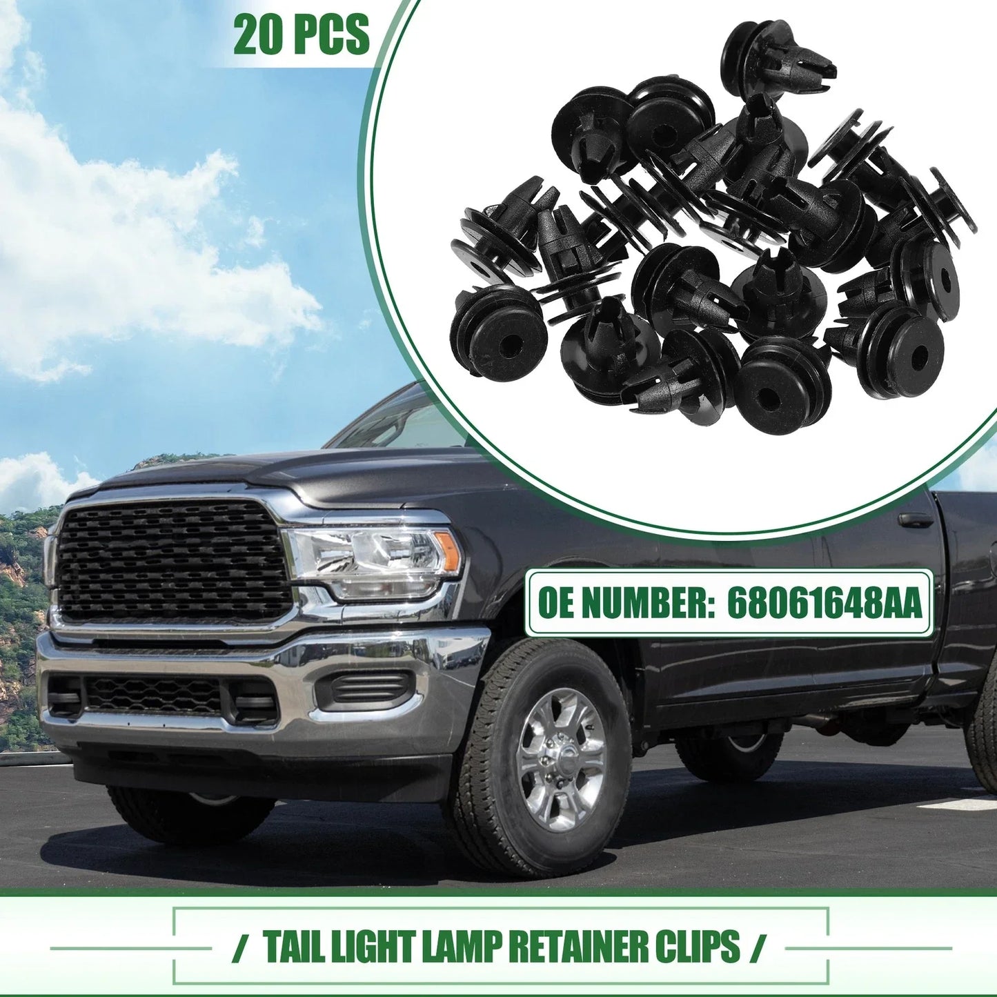 20 x Tail Light Lamp Retainer Clips for Dodge Ram 1500 (2019-2023)