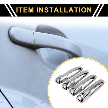 Car Door Handle Protector Set for Dodge Ram 1500 (2002-2008) Silver Tone