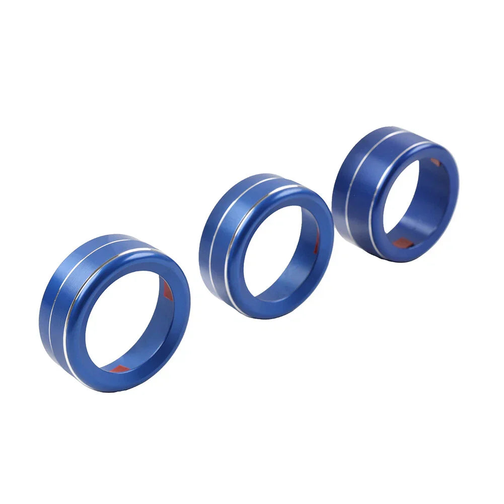 Blue AC Climate Control Knob Ring Covers for Mazda 3, CX-5 (2014-2019)