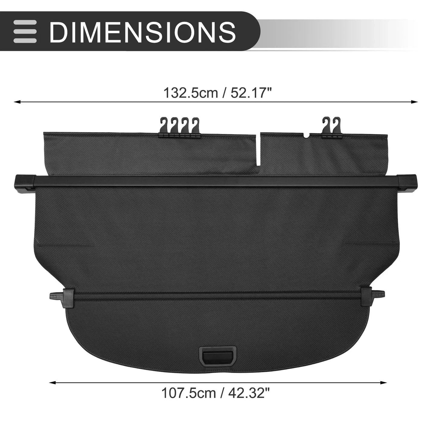 Retractable Cargo Cover for Honda CR-V 2017-2022 Black Carbon Fiber Pattern