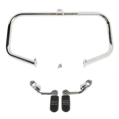 Chrome Engine Guard Highway Bar Foot Pegs for Harley Road King (1997-2008)