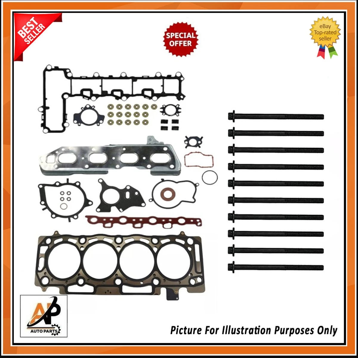 Cylinder Head Gasket Set with Bolts for Peugeot Boxer 2.0 BlueHDi (2014–)