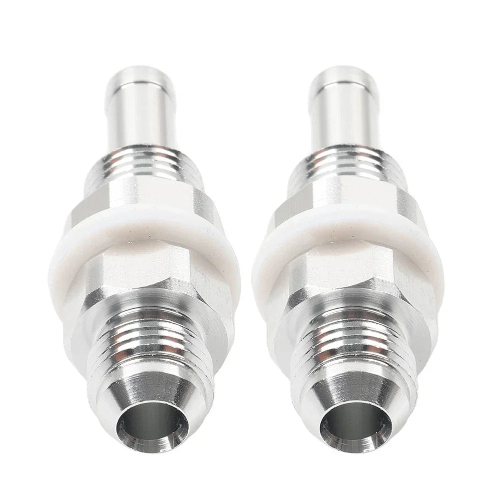 6AN Male Flare Bulkhead to 5/16" Hose Barb Fuel Tank Fittings