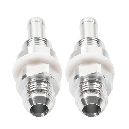 6AN Male Flare Bulkhead to 5/16" Hose Barb Fuel Tank Fittings